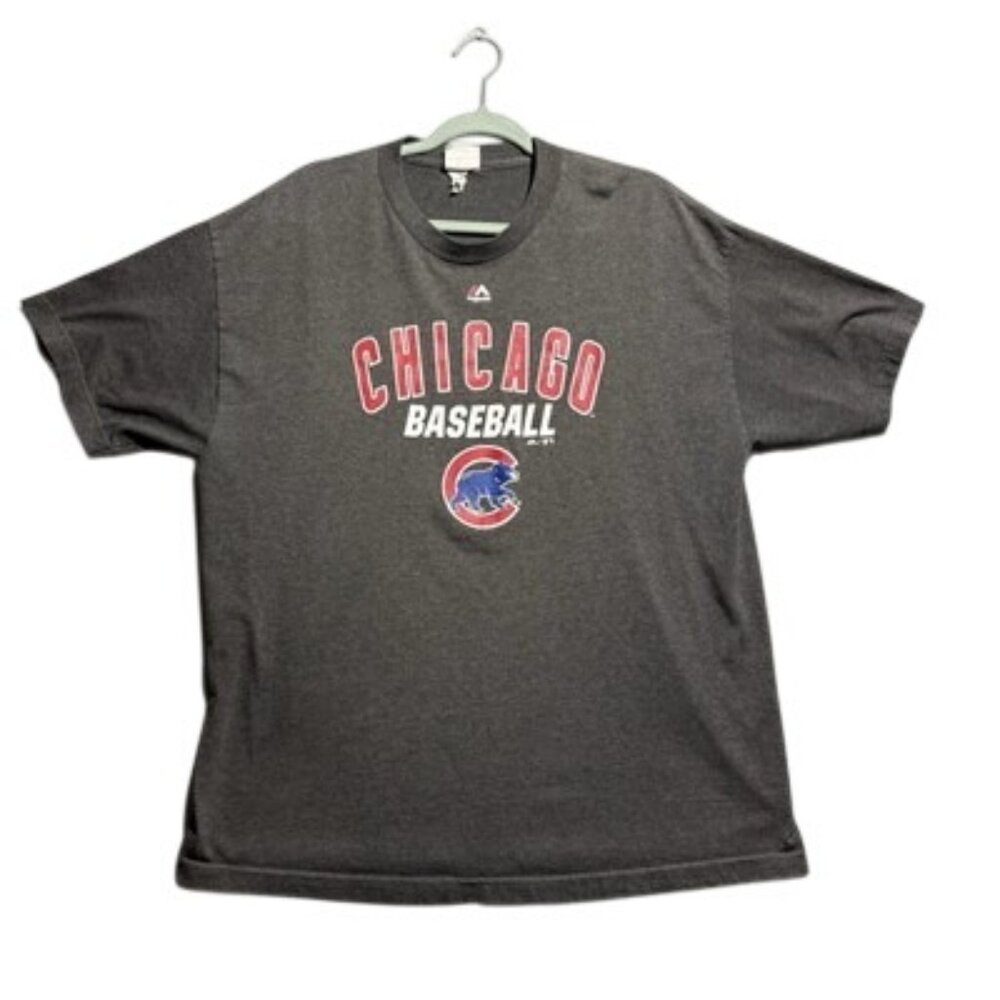 Vintage Majestic Chicago Cubs Adult XL Gray Tee T-Shirt